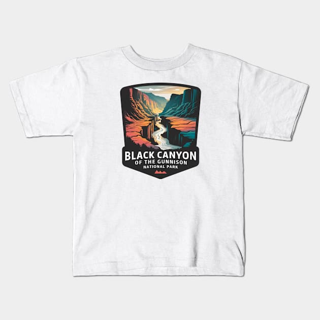 Black Canyon of the Gunnison National Park Colorado Kids T-Shirt by Perspektiva